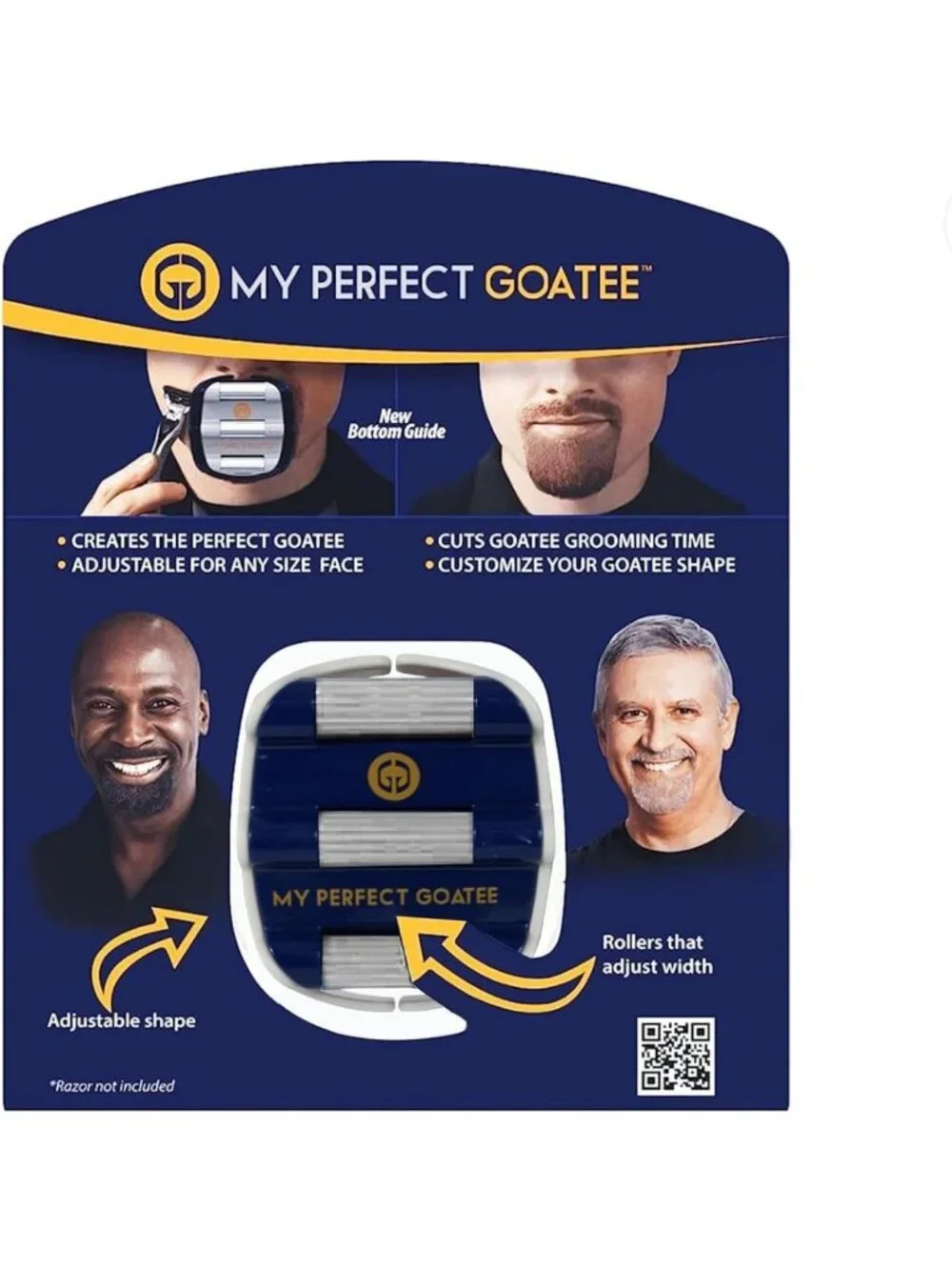 Adjustable Goatee Shaper Template - Beard Trimming Tool for Perfect Symmetry